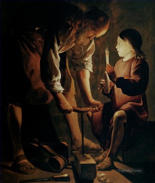 Georges de La Tour Painting - Cristo en la tienda de carpinteros a la luz de las velas Georges de La Tour